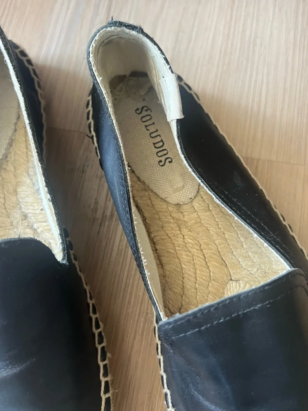 SOLUDOS Smoking Slippers/Leather Espadrilles • 8 (38.5 EU)